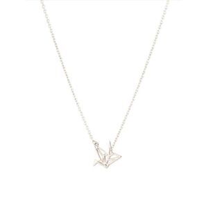 Crane Future Inspirational Silver Tone Necklace